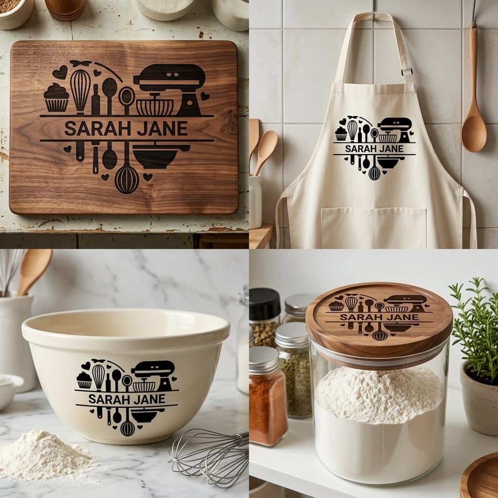 Baking Heart Split Monogram SVG - Image 2