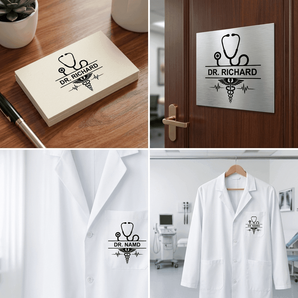 Doctor Split Monogram SVG - Image 3