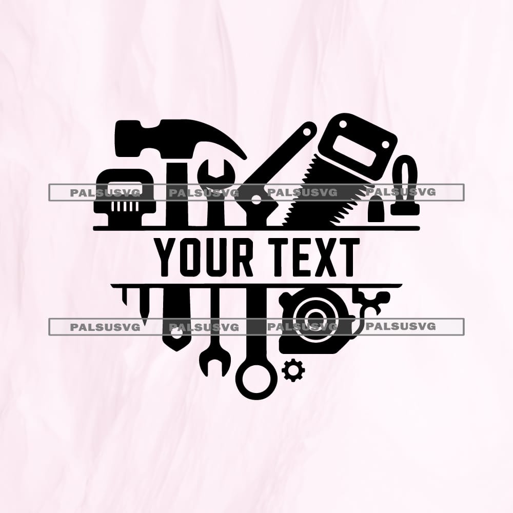 Handyman Split Monogram SVG | Custom Tool Heart Cut File