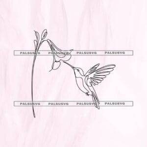 Hummingbird Continuous Line Art SVG