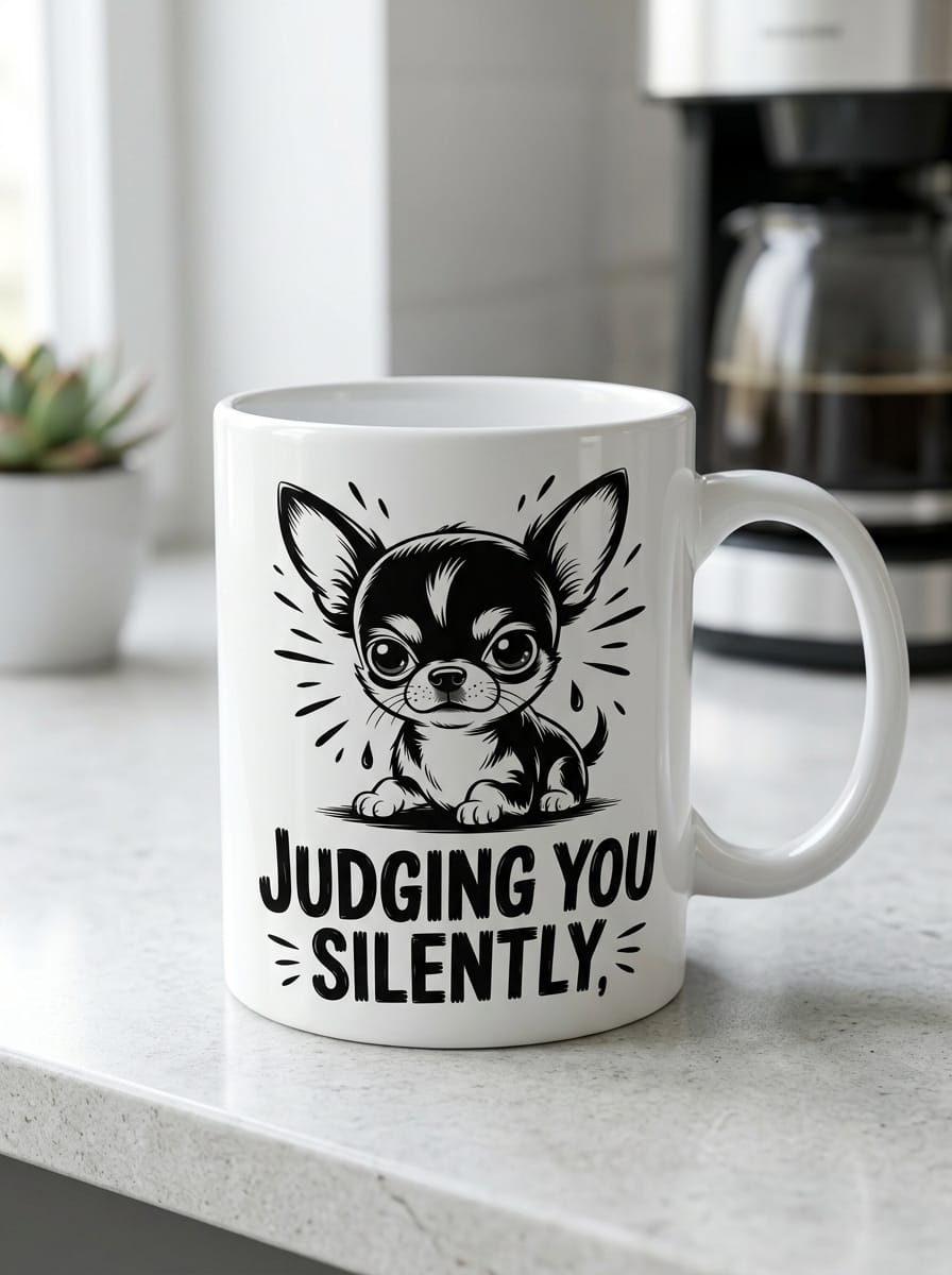 Judging You Silently SVG cut file for Cricut and Silhouette. Funny Chihuahua dog design.