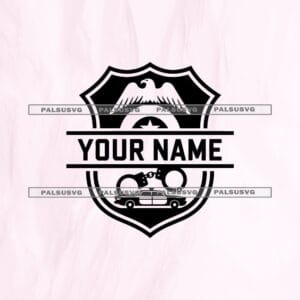 Custom Police Badge Split Monogram SVG