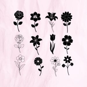 Flower Vector Bundle, Floral SVG, PNG, Clipart