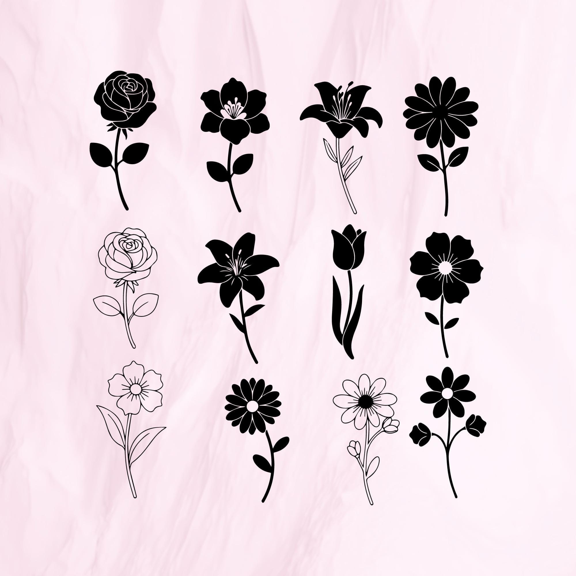 Flower Vector Bundle, Floral SVG, PNG, Clipart