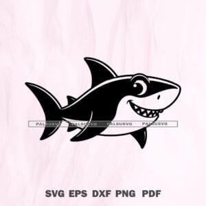 Cute Shark Silhouette Vector