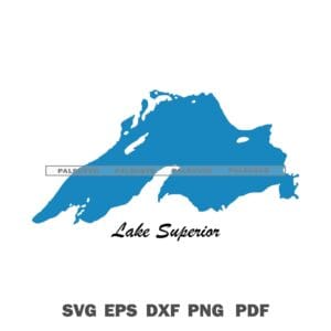 Lake Superior Map SVG, Lakes Cut File