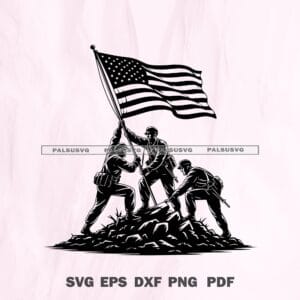 Iwo Jima American Flag Raising SVG
