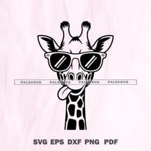Funny Giraffe Sunglasses SVG – Safari Animal Cut File