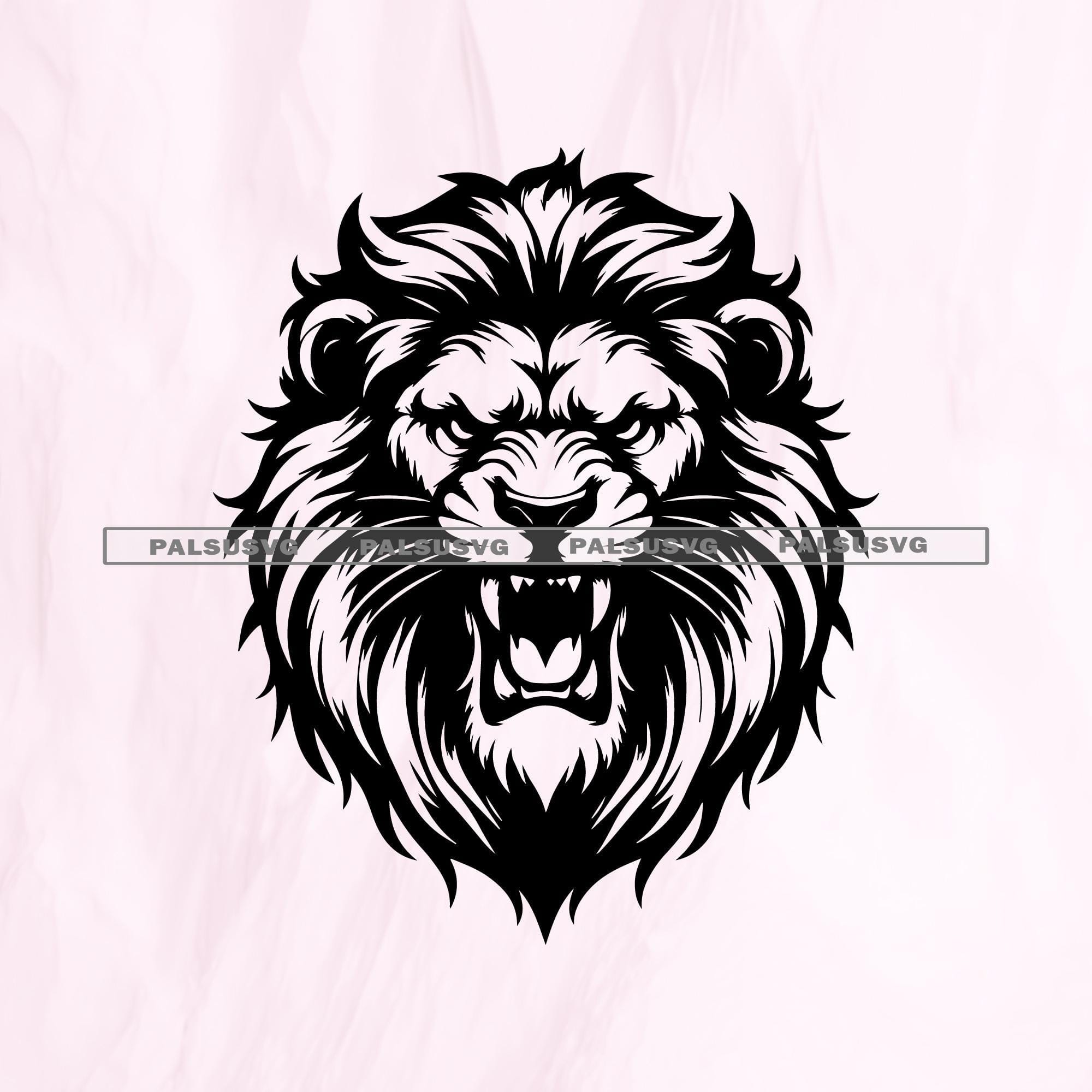 Fierce Lion Head SVG