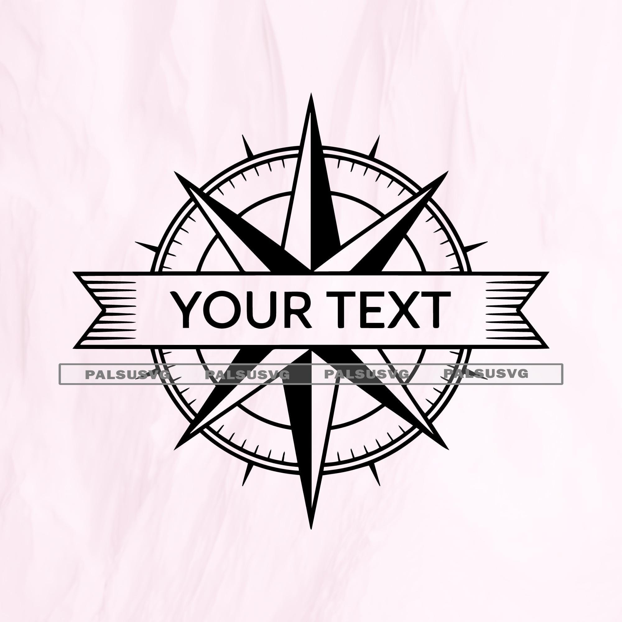 Compass Rose Split Monogram SVG