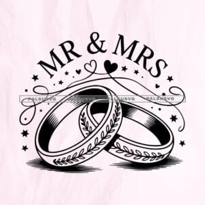 Mr & Mrs Wedding Rings SVG