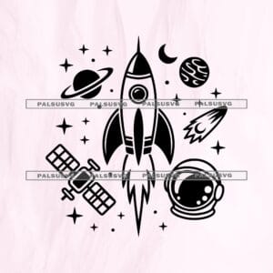 Space SVG Bundle, Galaxy Clipart, Nursery Decor