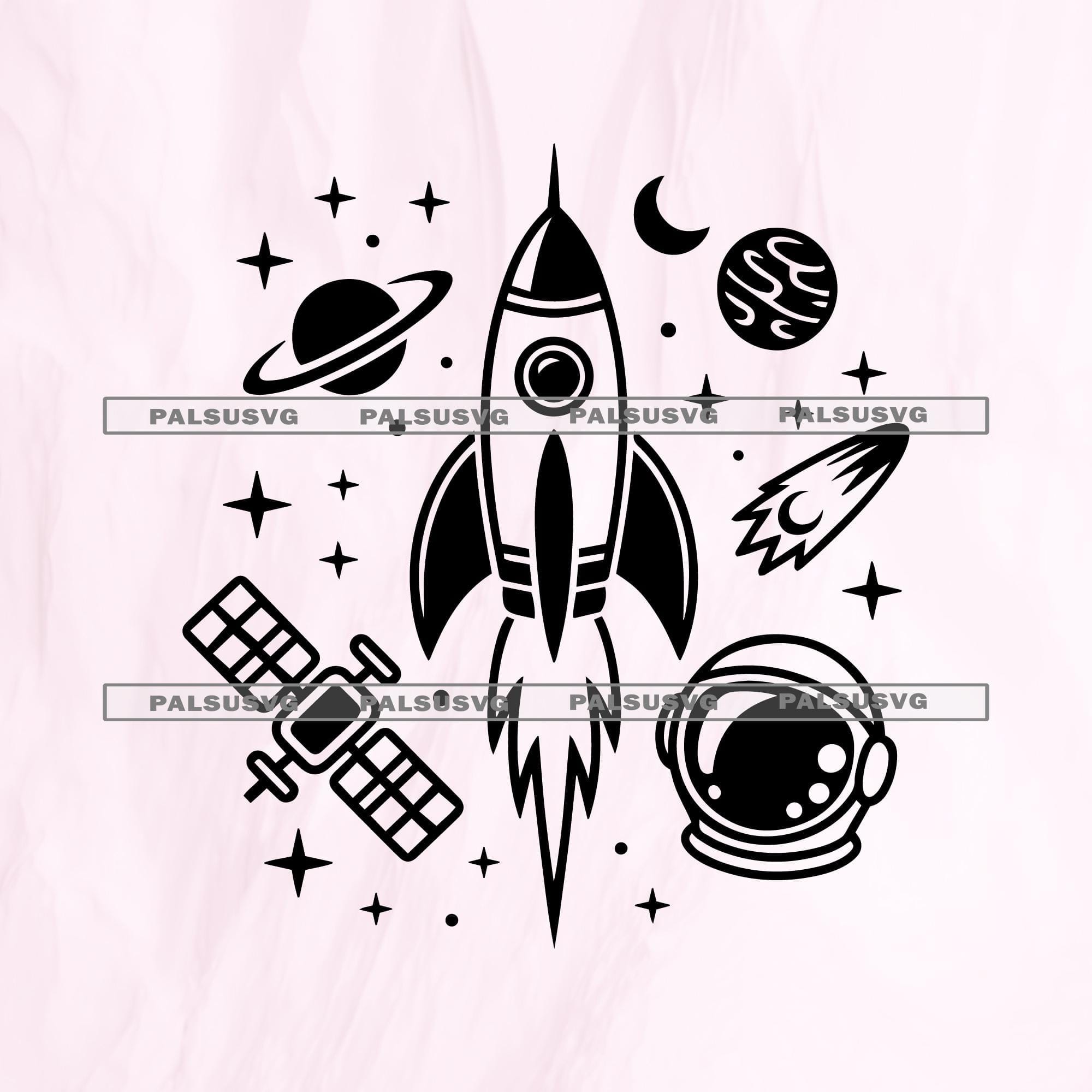 Space SVG Bundle, Galaxy Clipart, Nursery Decor