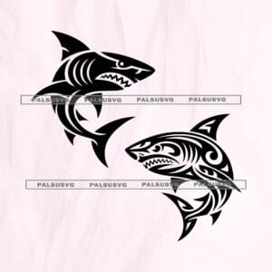 Tribal Shark SVG – Maori Tattoo Style Cut File