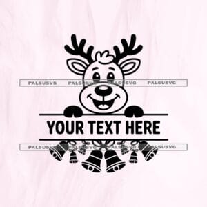 Custom Reindeer Monogram SVG – Christmas Name Frame Cut File
