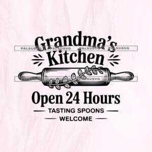 Grandma's Kitchen SVG – Vintage Rolling Pin Farmhouse Cut File