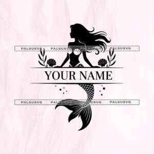 Mermaid Split Monogram SVG