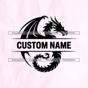 Dragon Split Monogram SVG