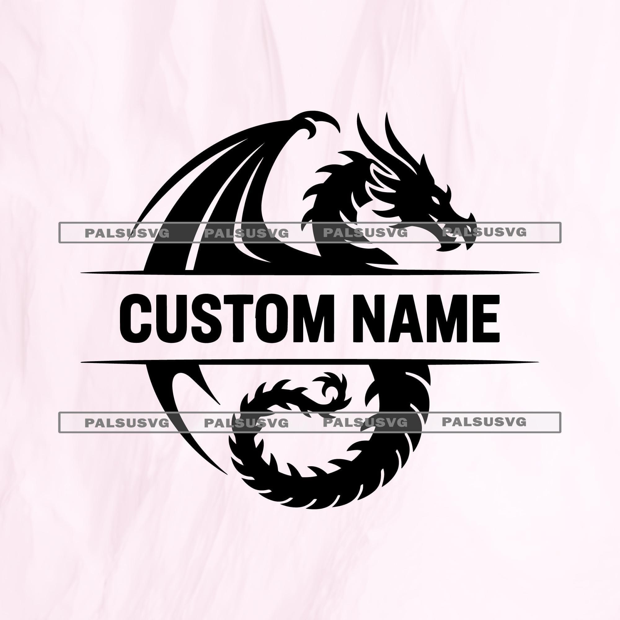 Dragon Split Monogram SVG