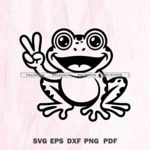 Frog Peace Sign SVG