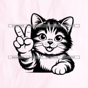 Peace Sign Cat SVG